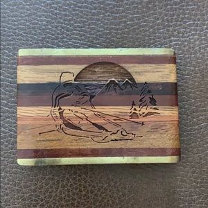 Handmade vintage wood belt buckle
